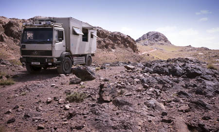 Camping in Morocco in truck